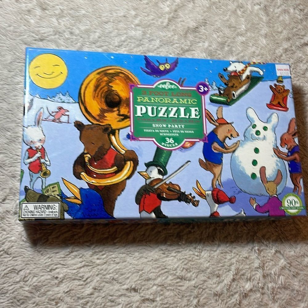 NEW EBoo 3 foot long  panoramic puzzle snow party